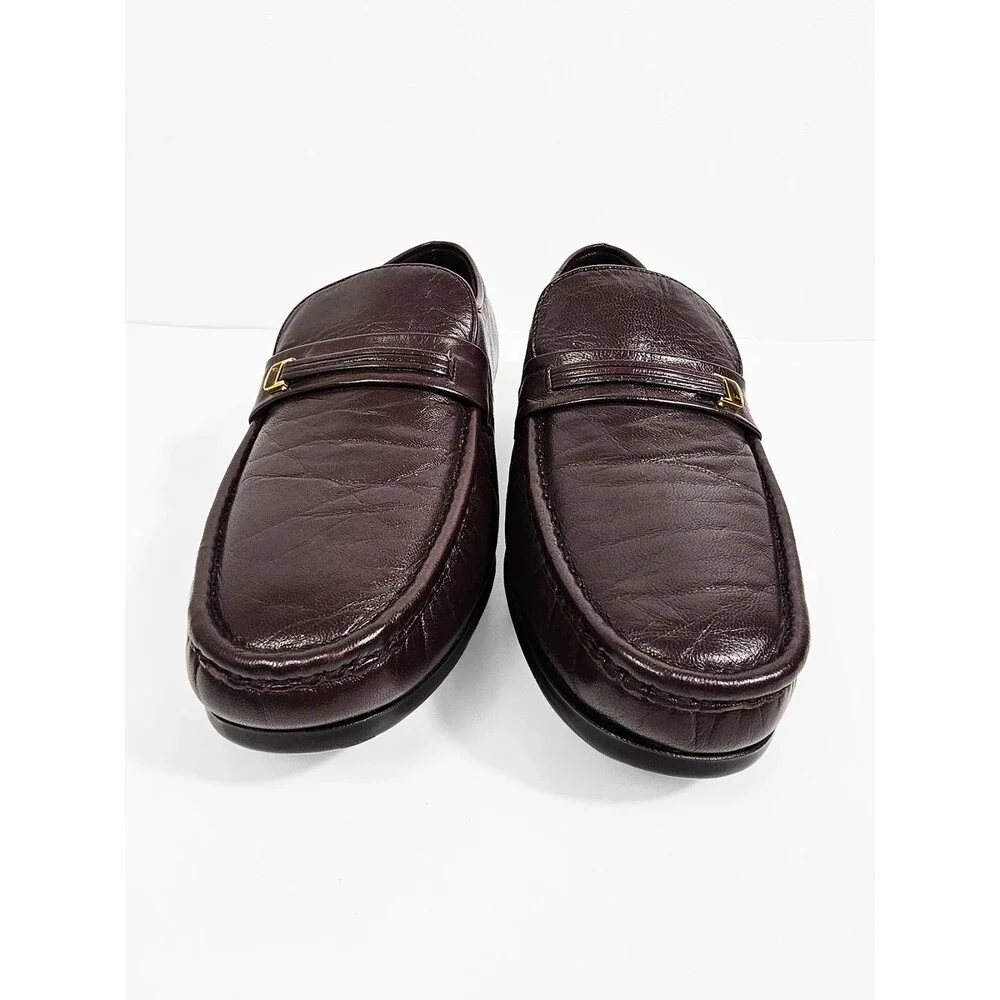 Florsheim Dark Burgundy Brown Size 10.5 5E Wide Leather Mocassin Loafers